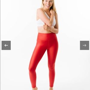 Zyia Red Metallic LightnTight Hi-Rise 7/8 sz 6-8
